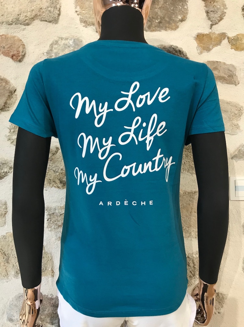 t-shirt femme bleu basic dos