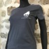 t-shirt femme gris fonce basic face