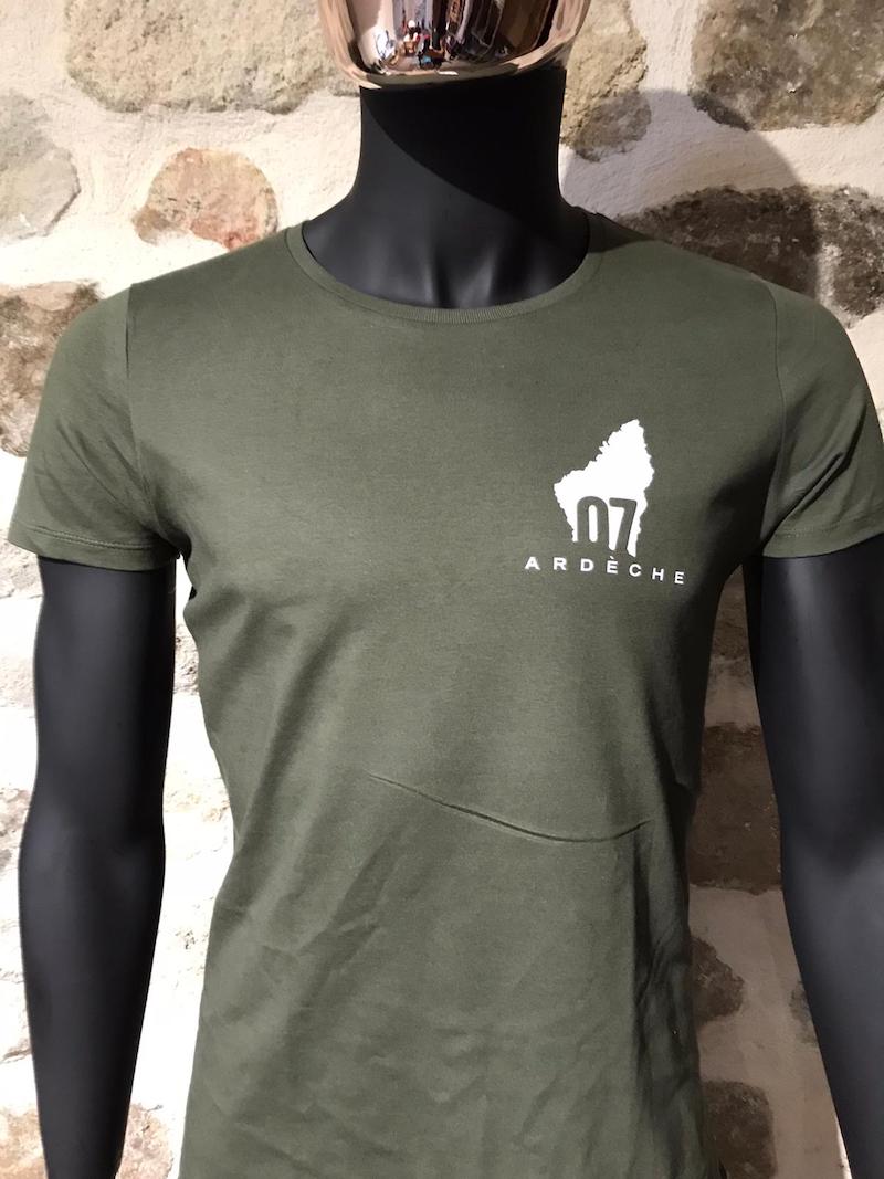 t-shirt homme basic kaki face transfert blanc t-shirt homme basic kaki face transfert blanc