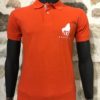 polo homme orange brûlée manches courtes face