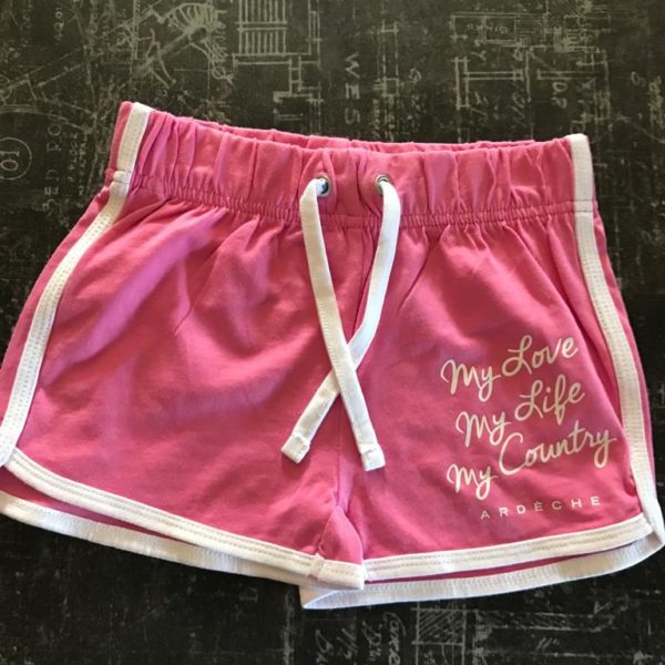 short retro enfant bright pink white