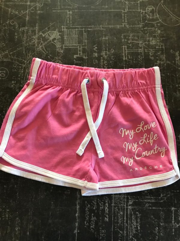 short retro enfant bright pink white